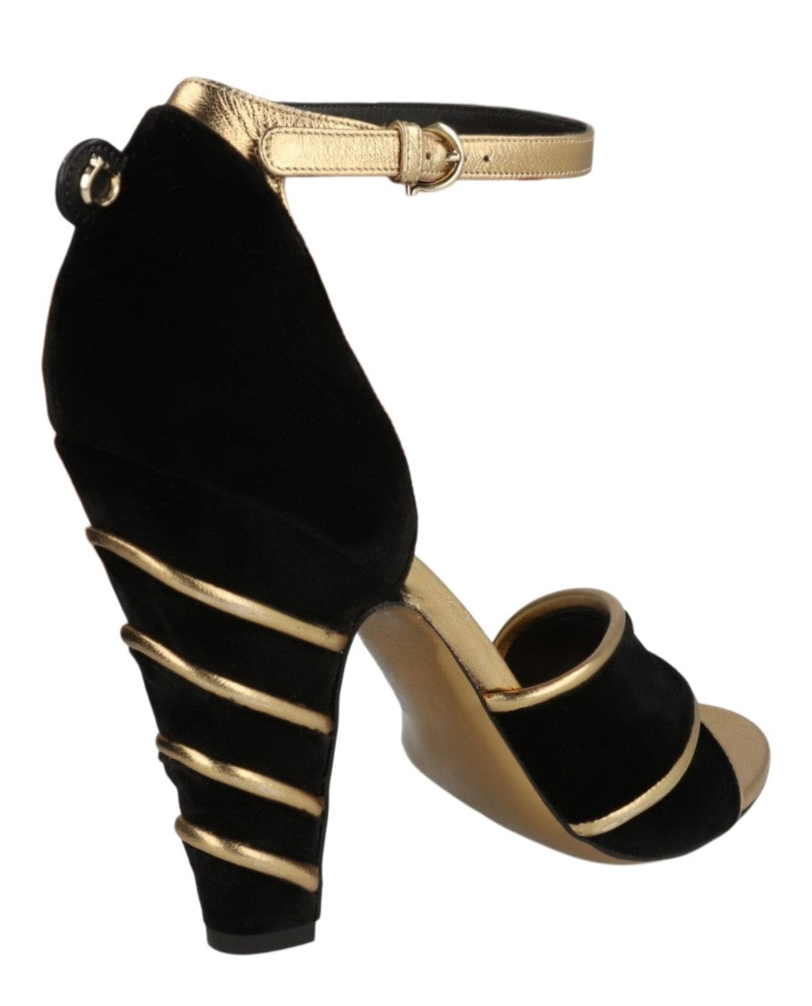 Ferragamo Ether Velvet Heel Sandals