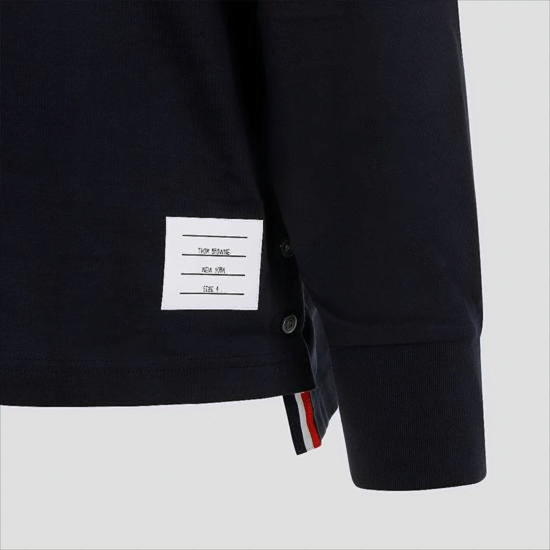 Thom Browne Black Long-Sleeve T-Shirt With Subtle Stripe Detail