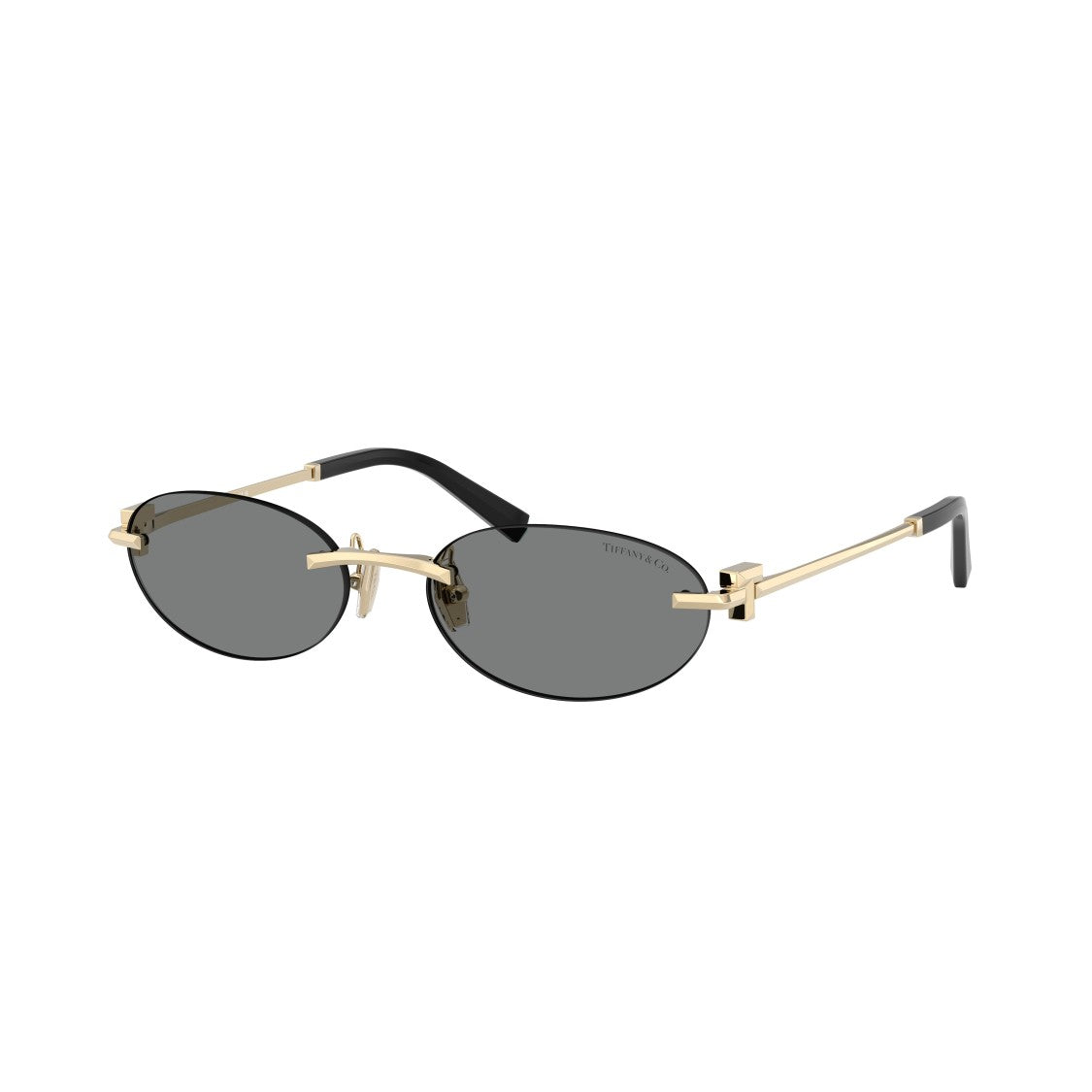 Tiffany & Co. Oval Rimless Sunglasses With Gold-Tone Metal Frame