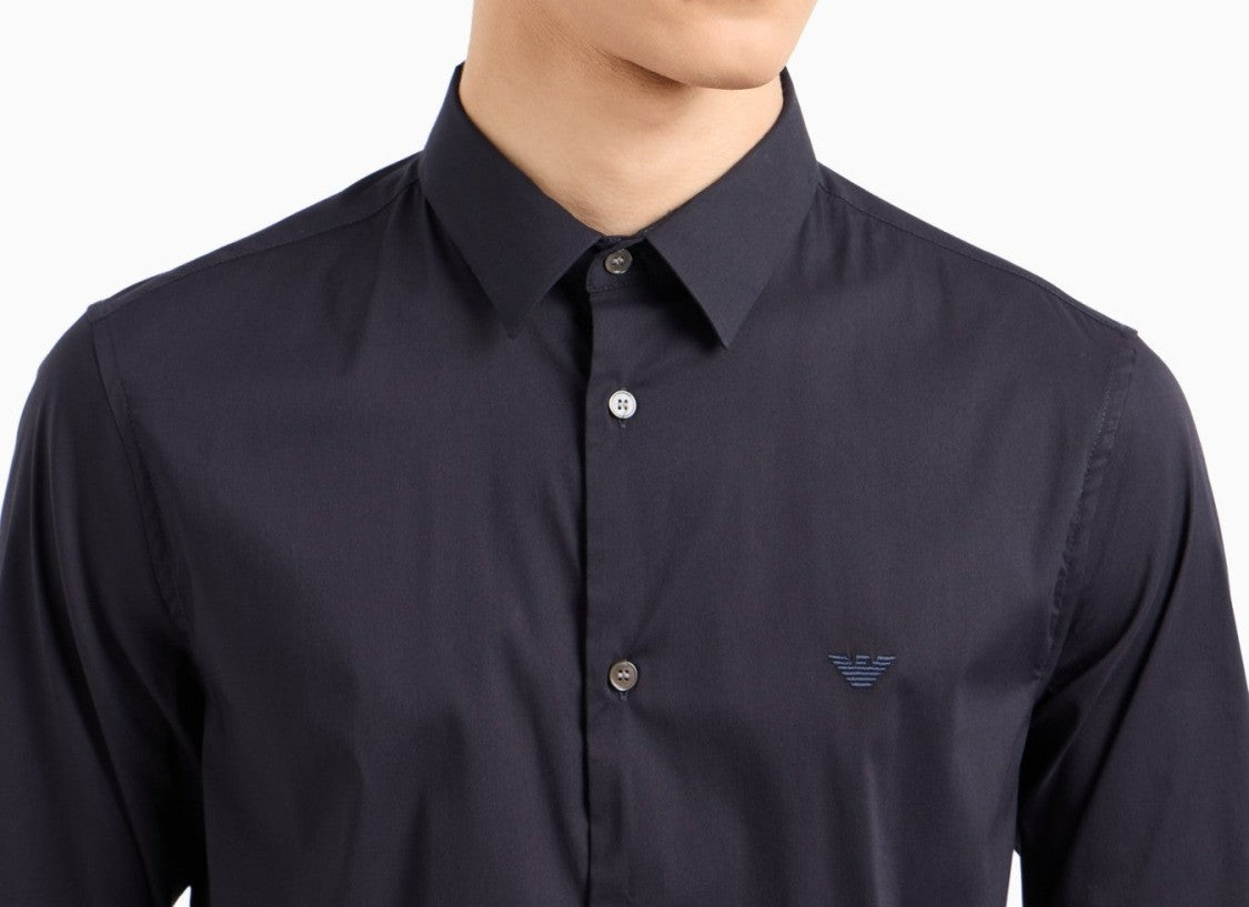 Emporio Armani Black Casual Shirt With Classic Collar