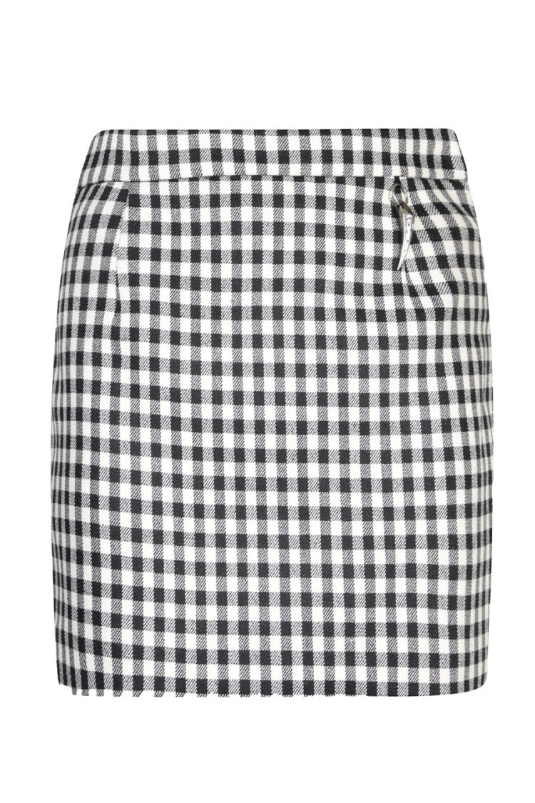 Roberto Cavalli Gingham Mini Skirt With Zip Detail And Tailored Fit