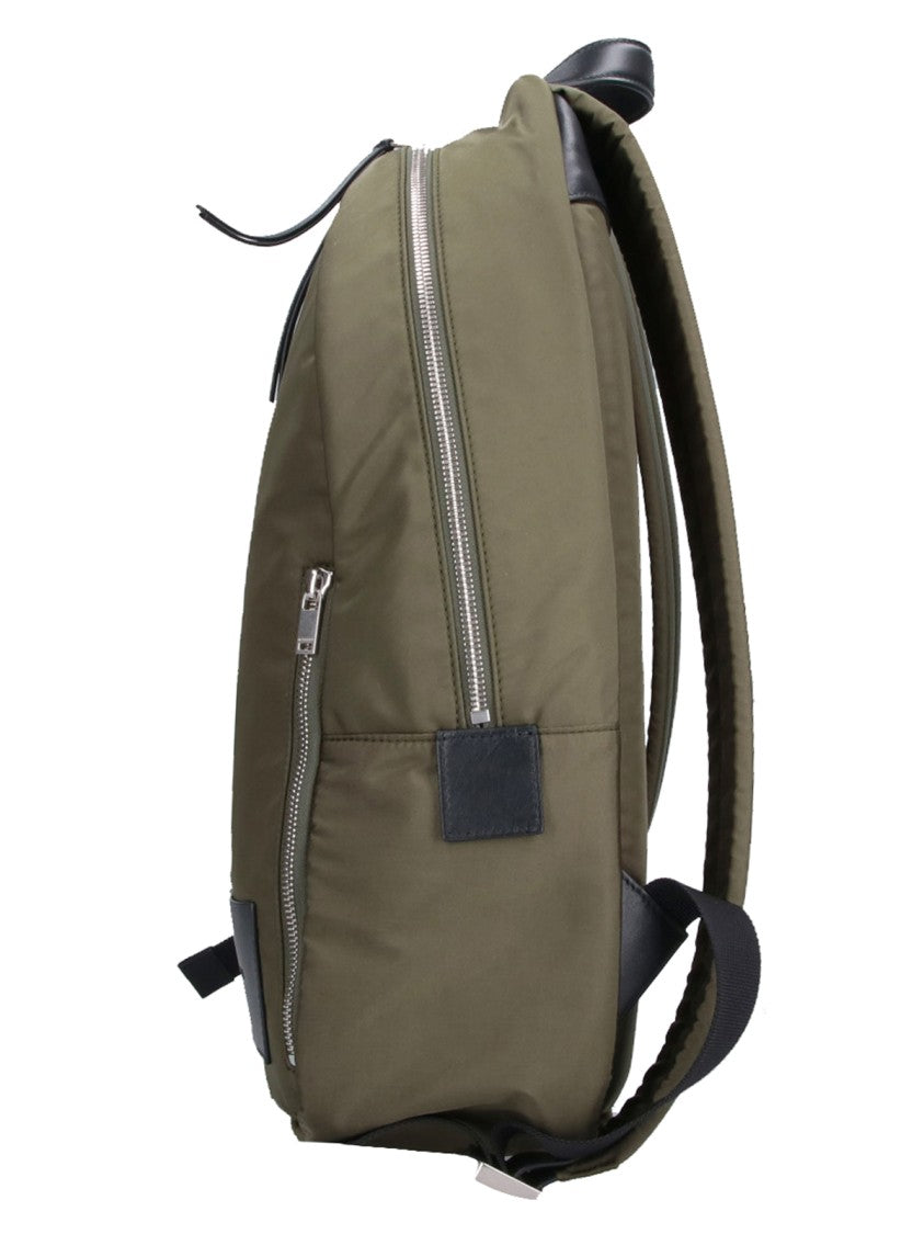 Jil Sander Green Urban Double Zip Fabric Backpack
