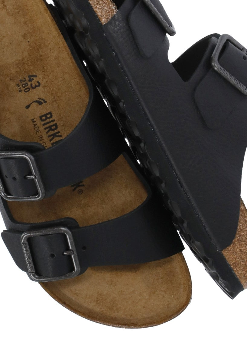 Birkenstock Black Arizona Buckle Leather Sandals