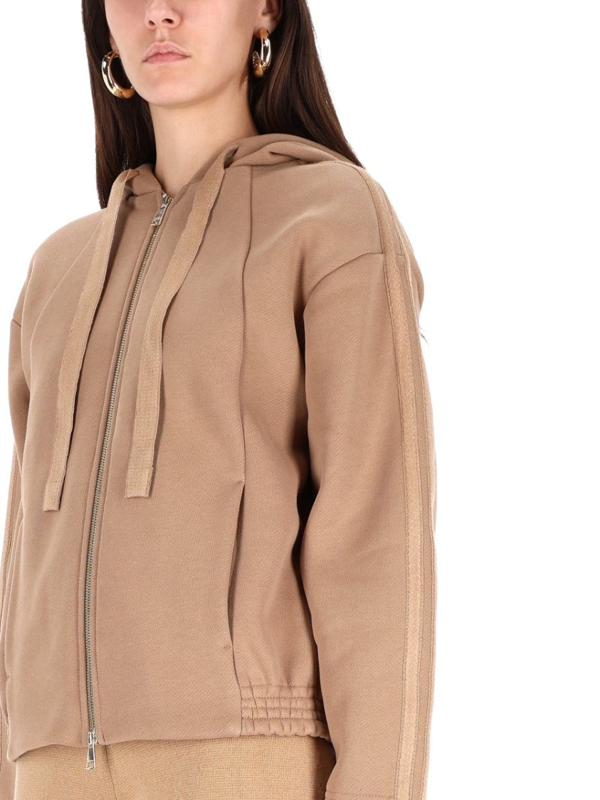 Max Mara Omelia Front-Zip Hooded Cotton Sweatshirt