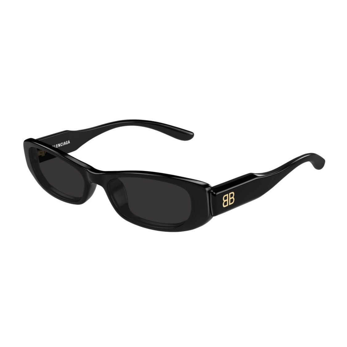Balenciaga Everyday Rectangular Black Recycled Acetate Sunglasses