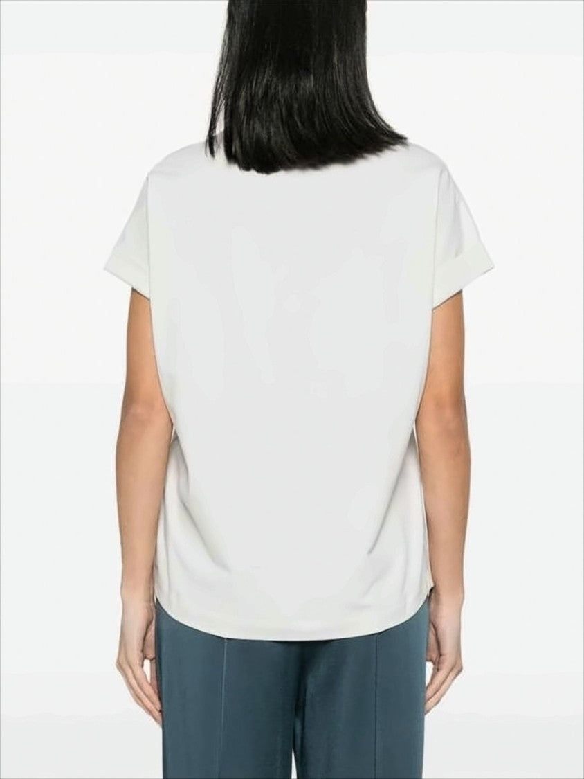Brunello Cucinelli Relaxed Fit Short-Sleeve Top With V-Neckline