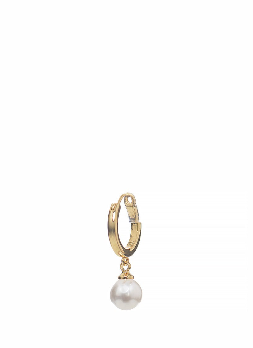 Self-Portrait Gold Bow Pearl Brass Earrings