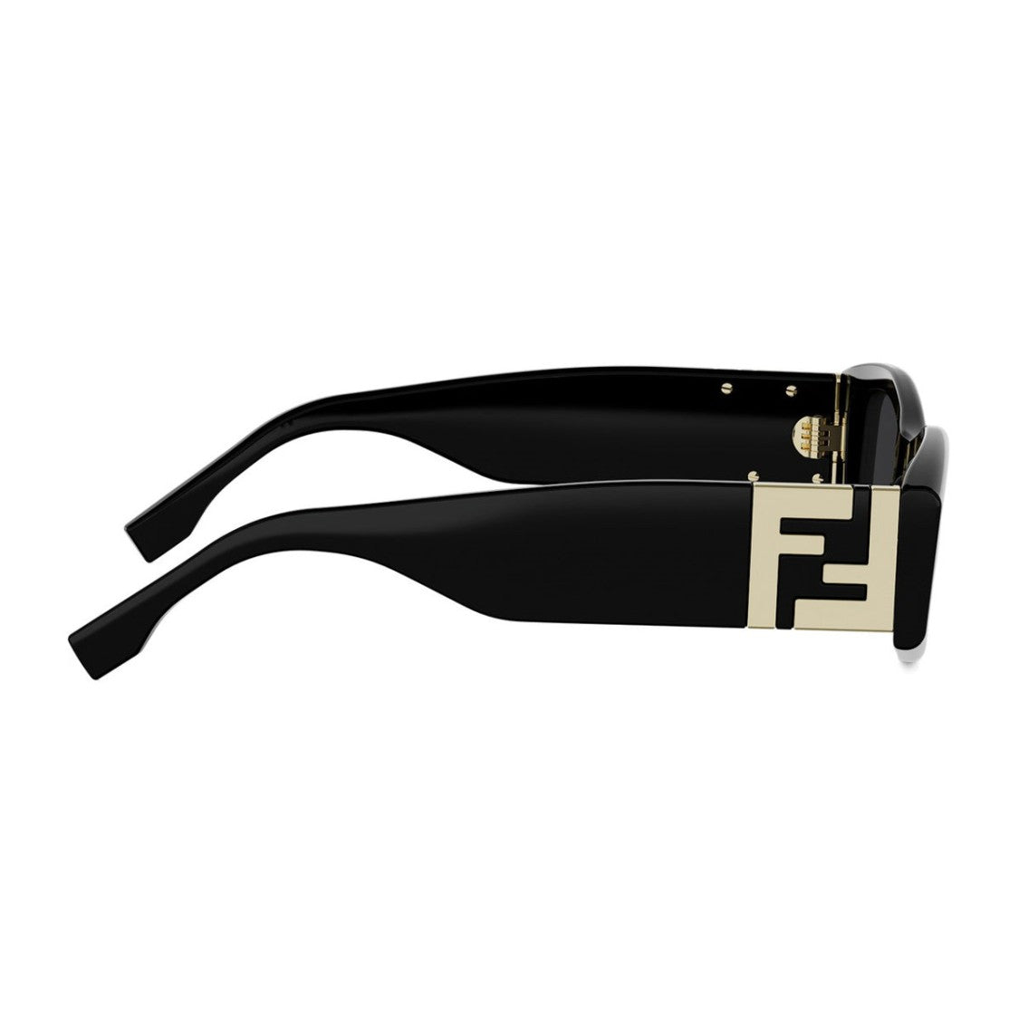 Fendi Black Fe40204i Rectangular Acetate Sunglasses