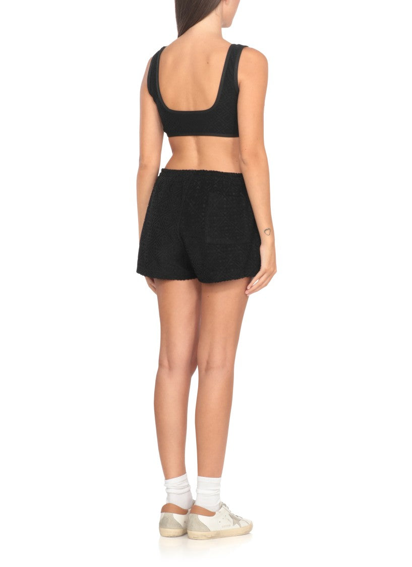 Casablanca Textured Black Top