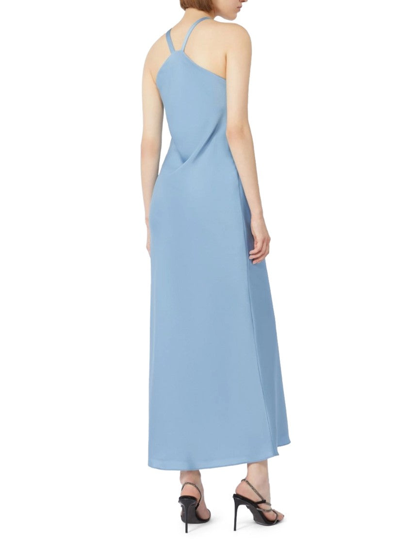 Max Mara Halter Neck Midi Dress With Metallic Ring Detail