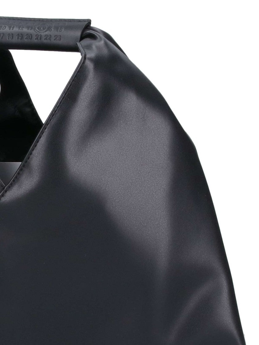Mm6 By Maison Margiela Triangular-Shaped Matte Black Bag With Structured Handle