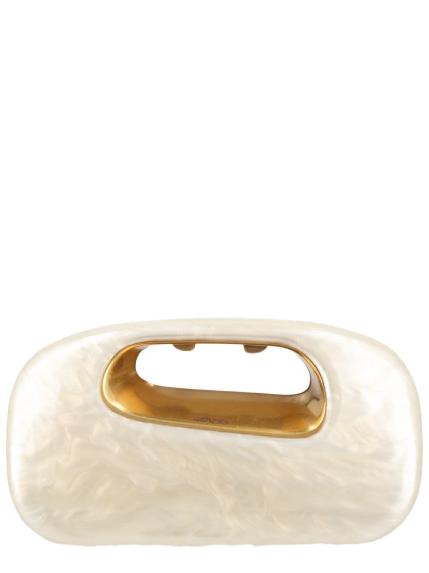 Cult Gaia Glossy Acrylic Handbag With Brass-Plated Handle