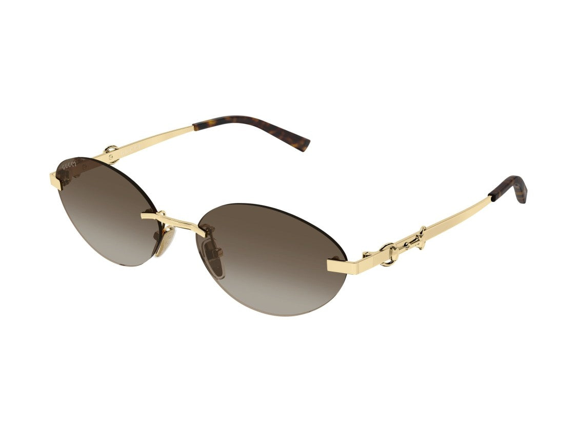 Gucci Gold Gg2051s Gradient Metal Round Sunglasses