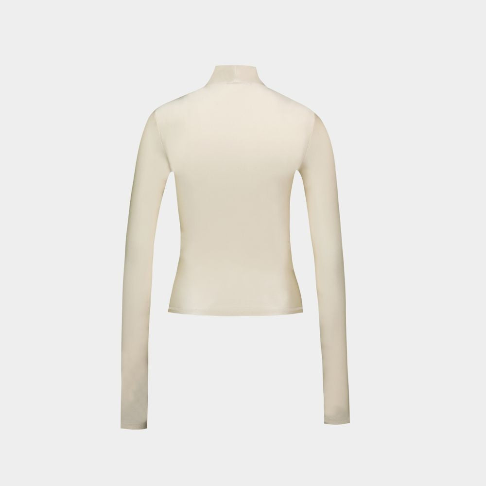 Coperni High Neck T-Shirt - Nylon - Beige