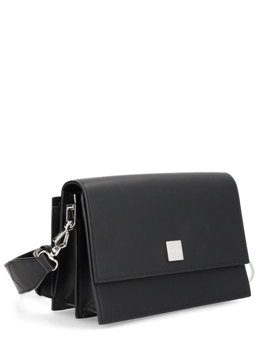 Max Mara Smooth Matte Finish Leather Clutch Bag With Structured Silhouette