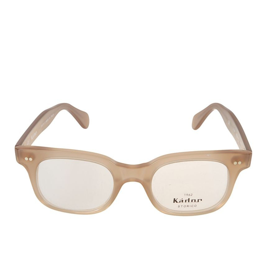 Kador Brown Kayo Translucent Metal Rectangular Eyeglasses