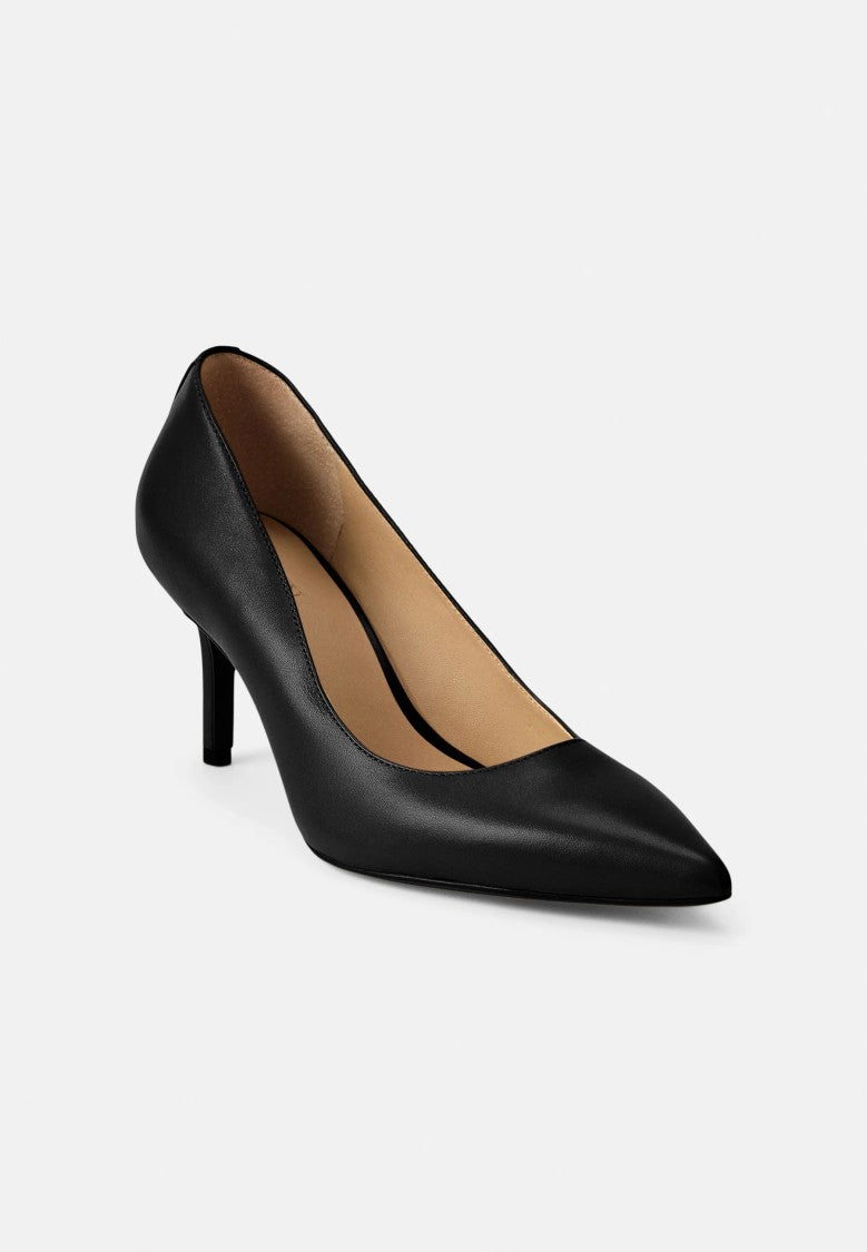 Lauren Ralph Lauren Black Lanette Smooth Calf Leather Pumps