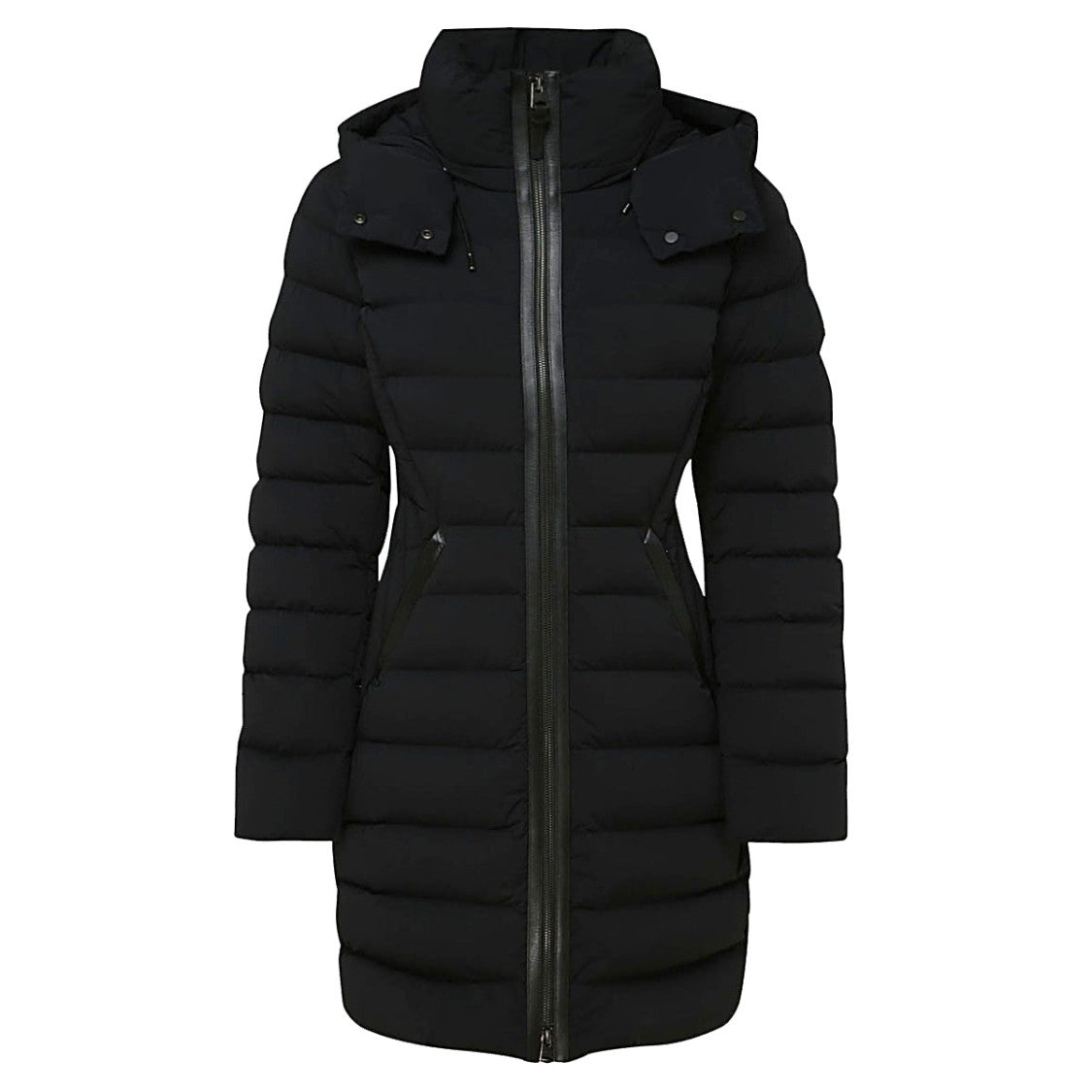 Mackage Black High Collar Hooded Padded Down Jacket