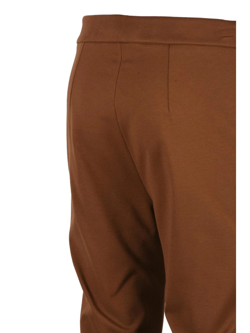 Semi Couture Brown Flared Stretch Viscose-Blend Pants