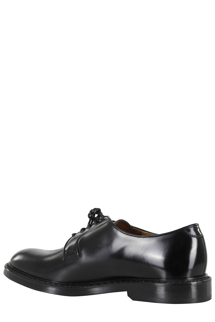 Doucal's Brushed Leather Derby Lace-Up Shoes