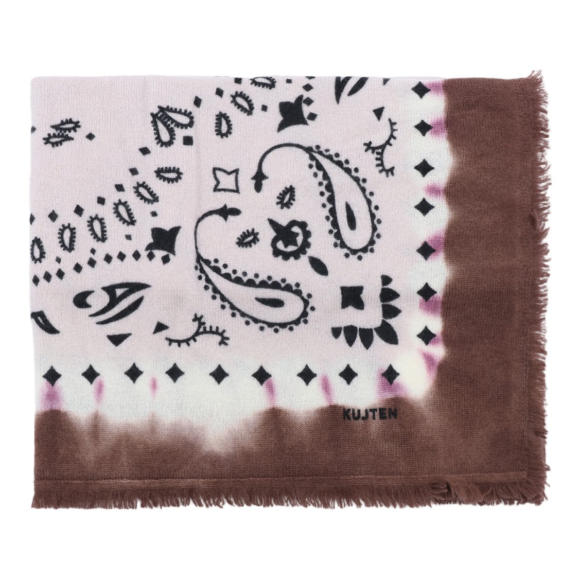 Kujiten Classic Paisley Geometric Fringed Scarf