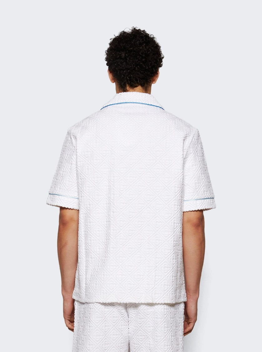 Casablanca Tennis Stripe Towelling Shirt White