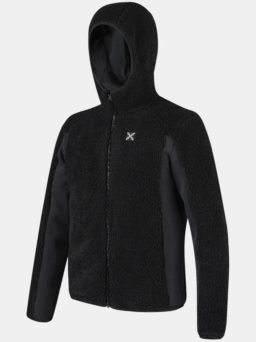 Montura Textured Sherpa Fleece Hooded Jacket With Smooth Fabric Panels