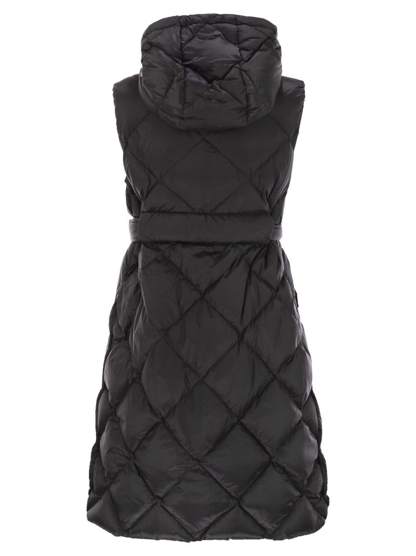 Max Mara Tregil - Midi Padded Waistcoat In Water-Repellent Canvas