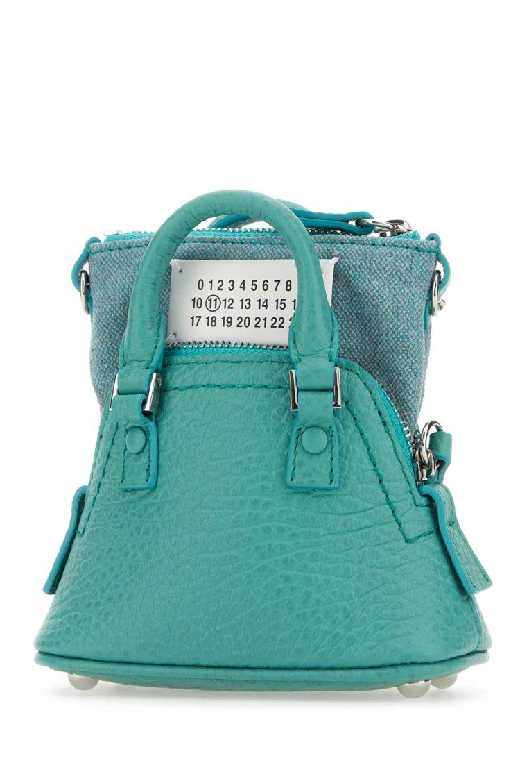 Maison Margiela Sea Green Leather And Fabric 5Ac Classique Baby Handbag