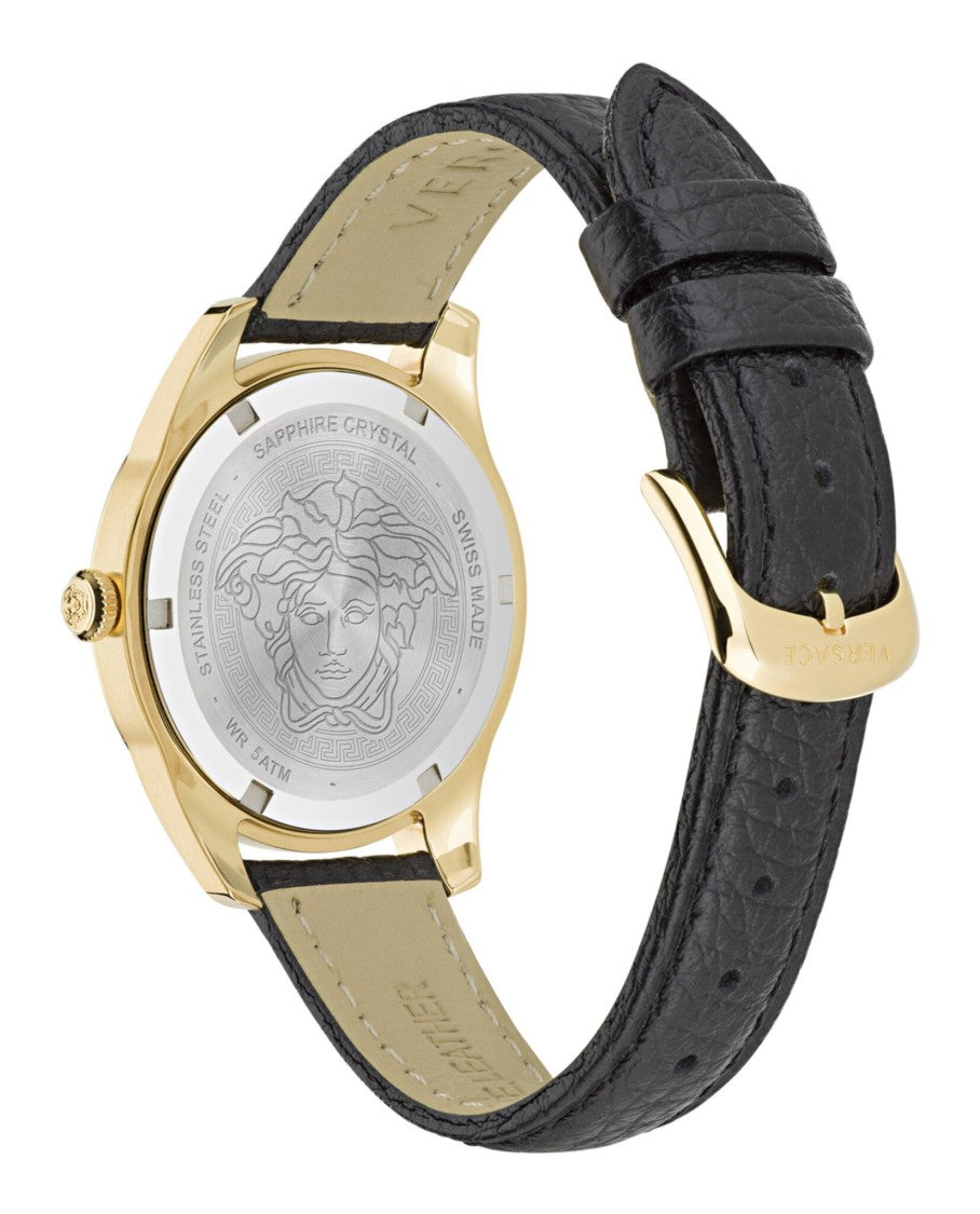 Versace Greca Time Leather Watch