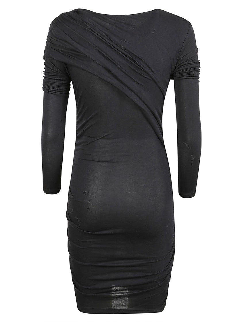Isabel Marant Draped Black Jersey Mini Dress