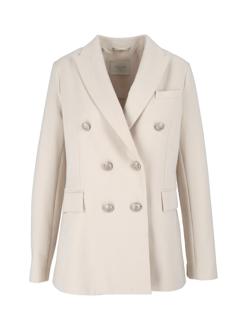 Circolo 1901 Structured Double-Breasted Fleece Blazer