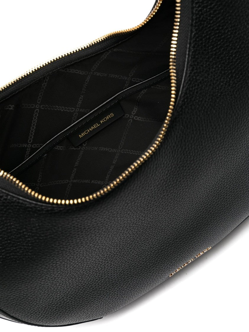 Michael Kors Rounded Black Leather Shoulder Bag