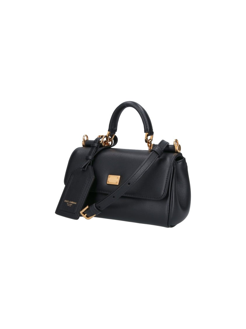 Dolce & Gabbana My Sicily Black Mini Leather Shoulder Bag