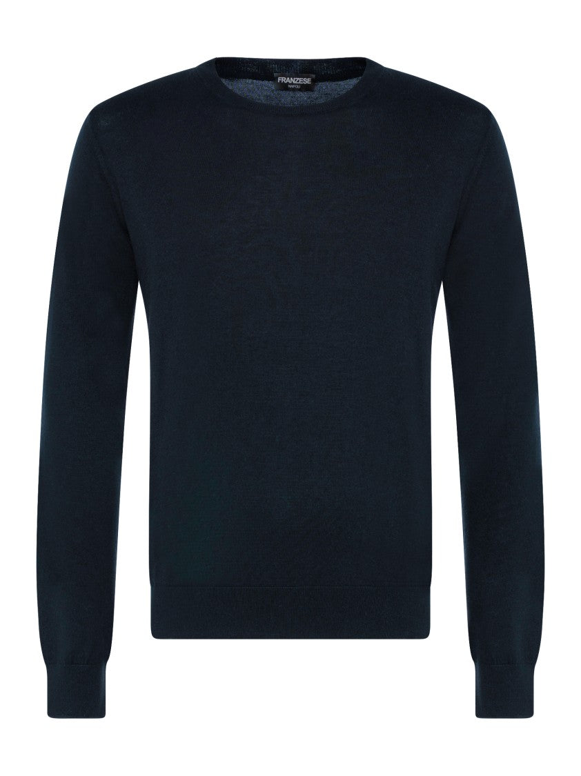 Franzese Collection Ribbed Crew Neck Sweater In Silk-Cashmere Blend