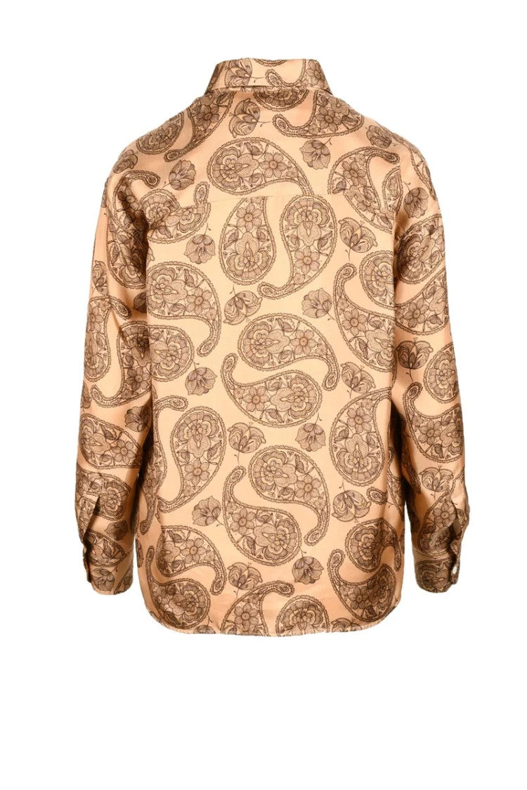 Trame Auree Silk Shirt - Brown