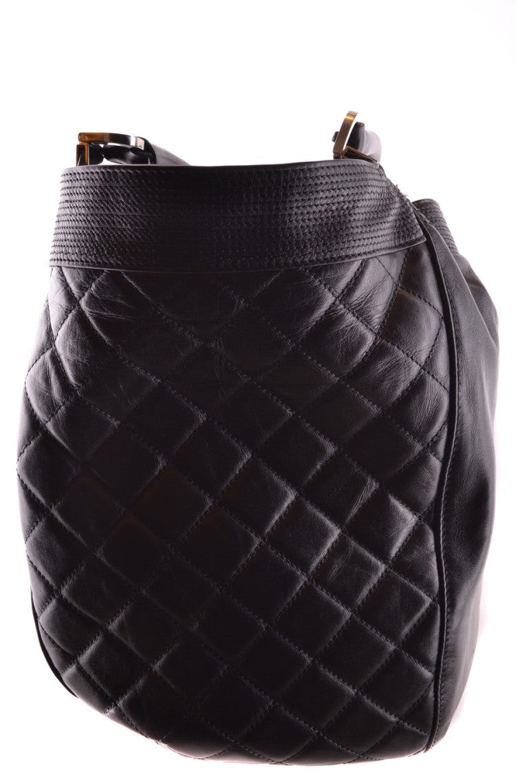 Dsquared2 Quilted Black Leather Shoulder Bag