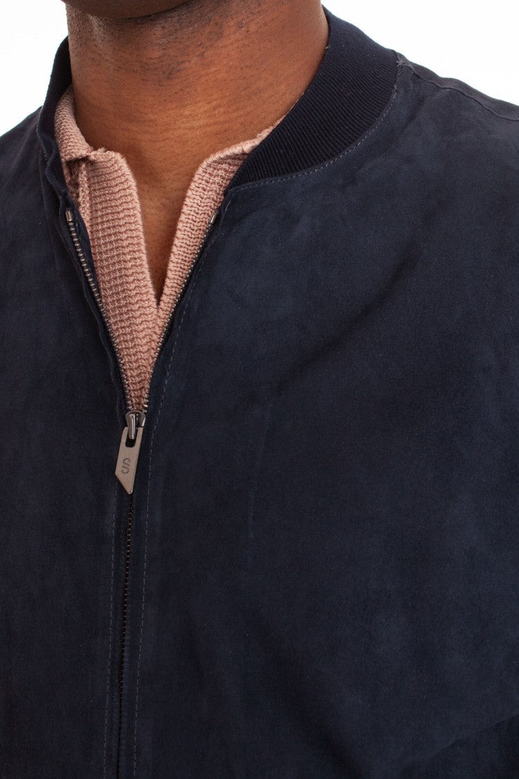 Salvatore Santoro Baseball Suede Bomber Jacket