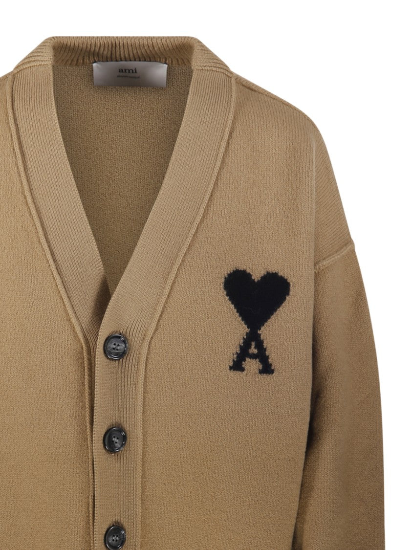 Ami Adc Cardigan V Neck Felted Merino