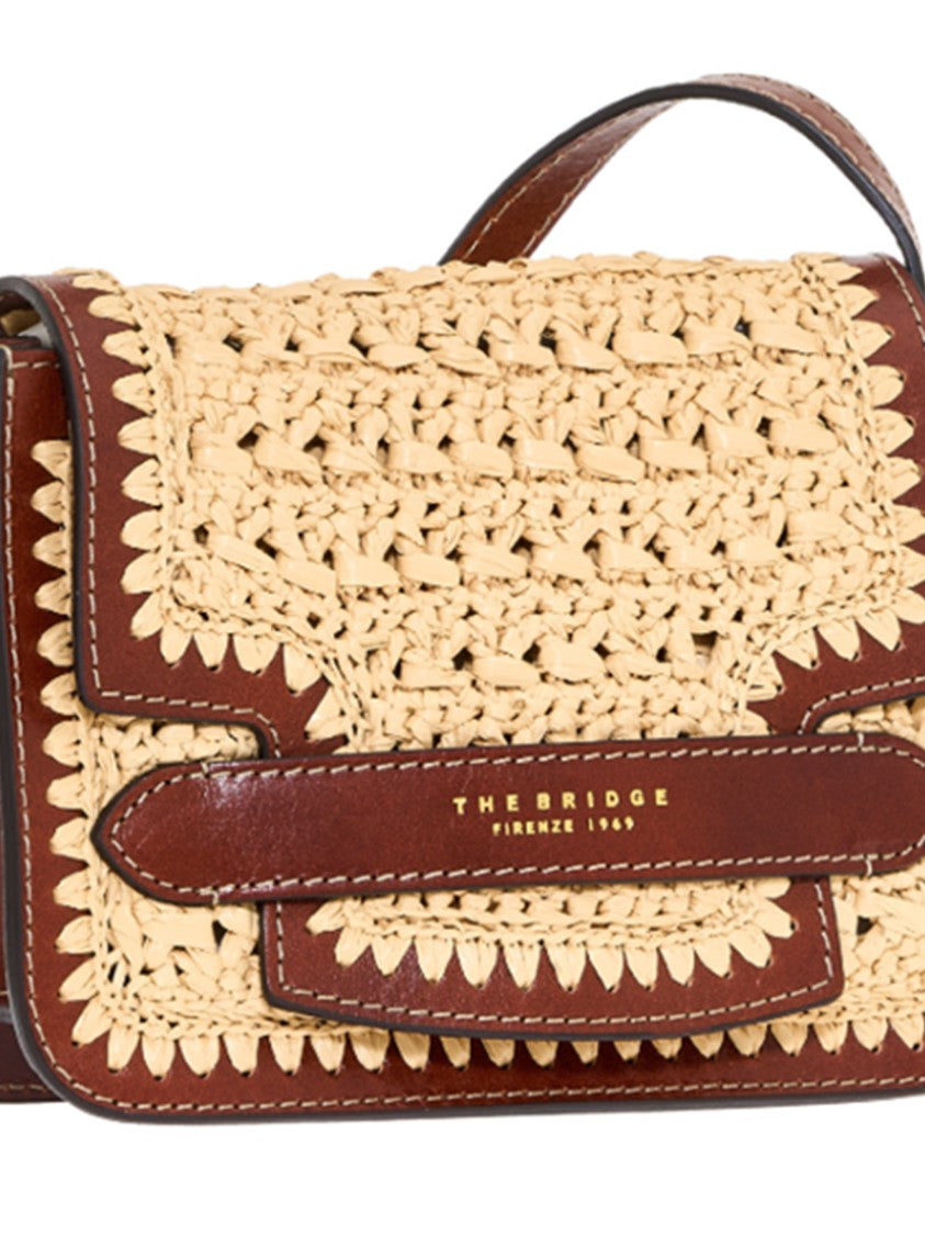 The Bridge Brown Crossbody Compact Raffia Satchel