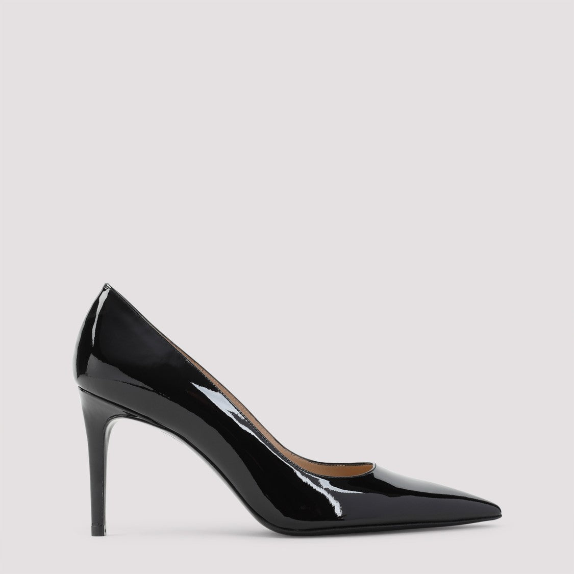 Stuart Weitzman Power 85 Black Patent Leather Pumps