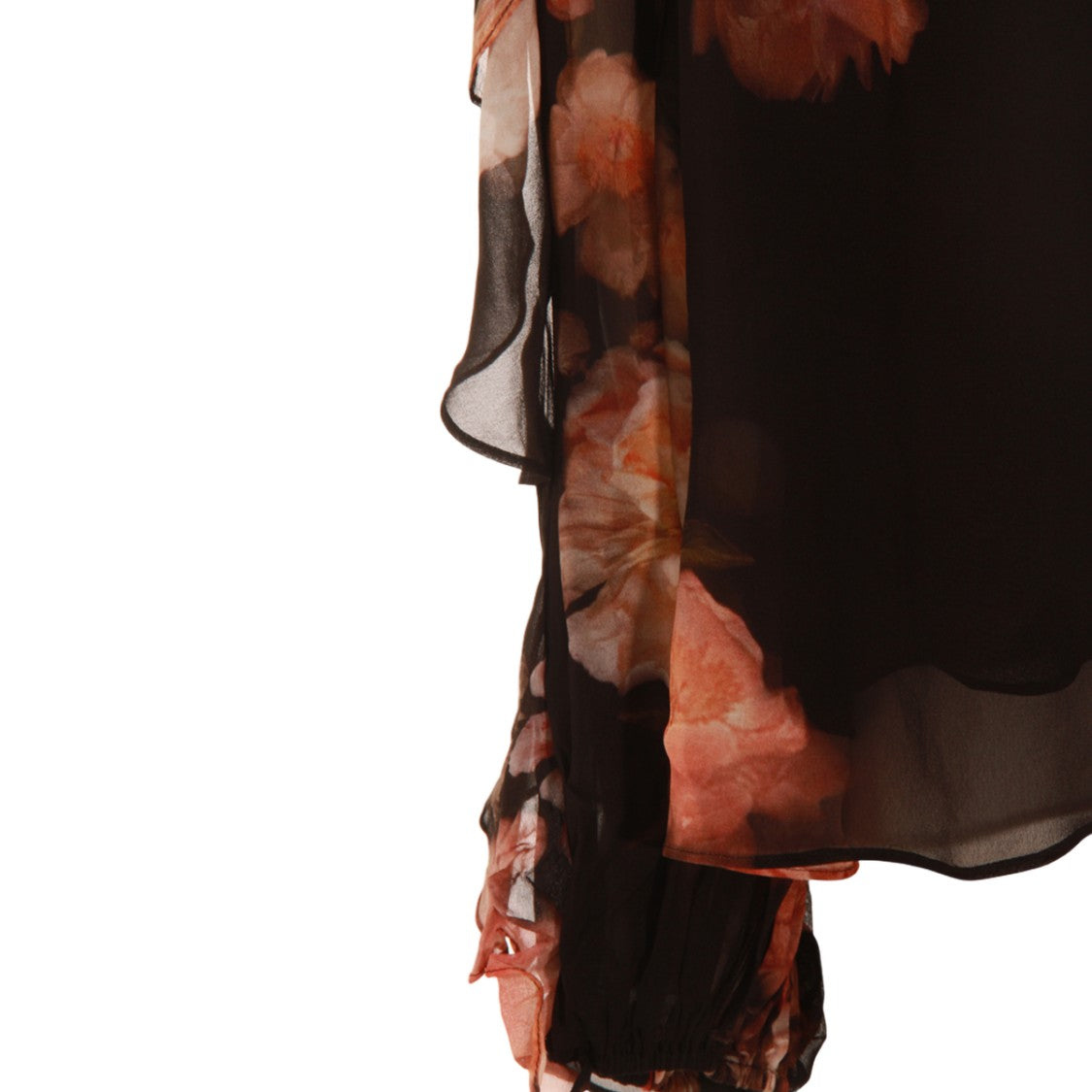 Zimmermann Flowy Sheer Floral Top With Ruffled Sleeves
