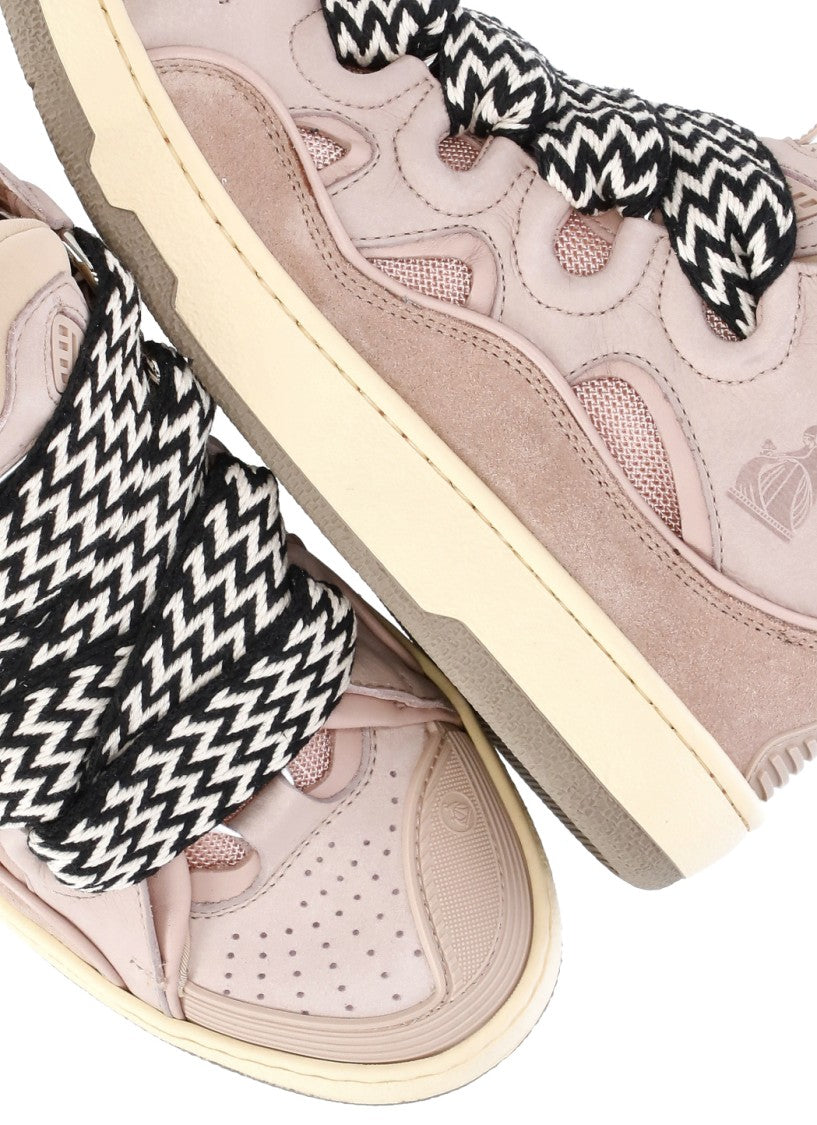 Lanvin Pink Curb Double Waxed Laces Sneakers