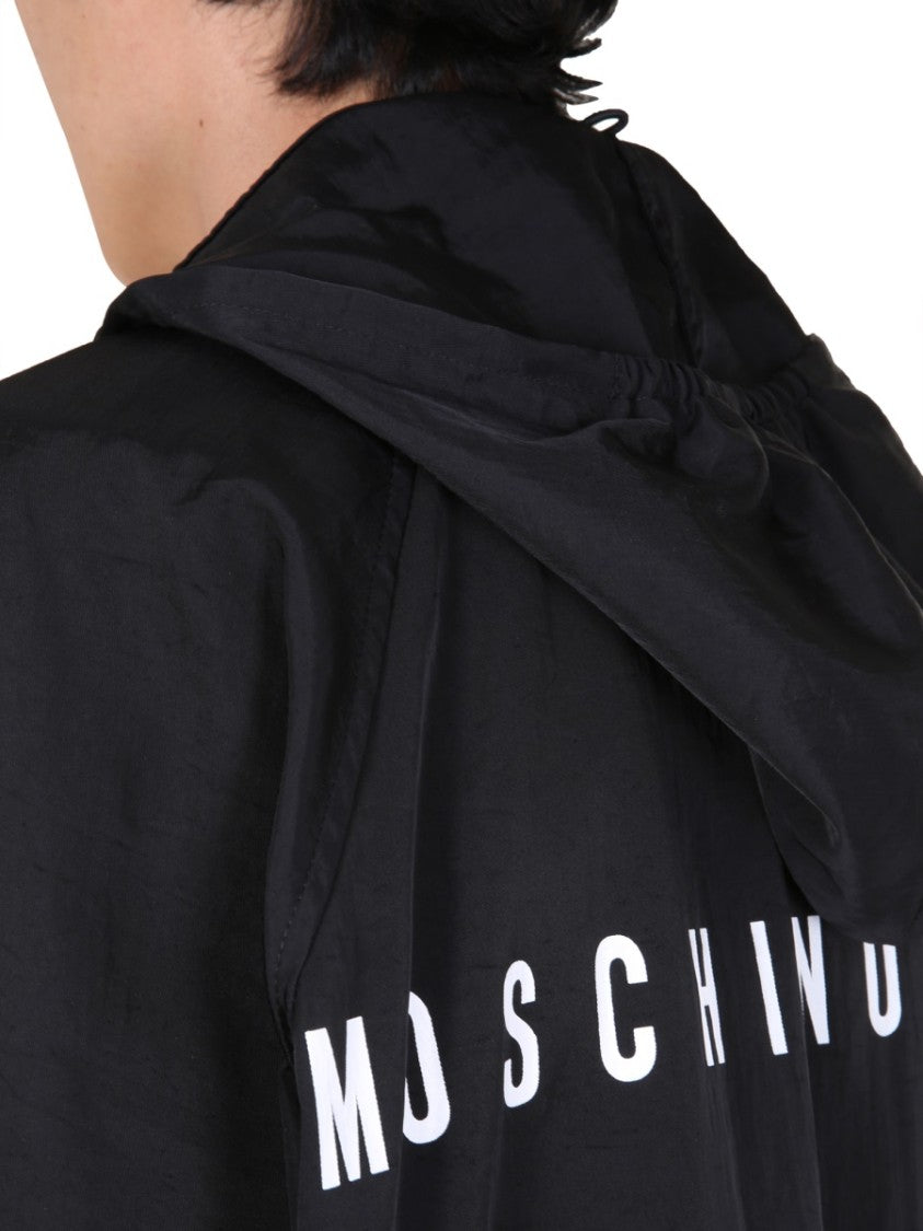 Moschino Hooded Black Wind Jacket