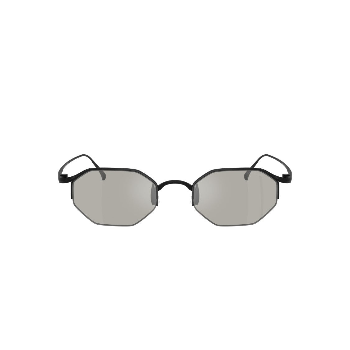 Giorgio Armani 0Ar6171t Geometric Octagonal Black Titanium Sunglasses