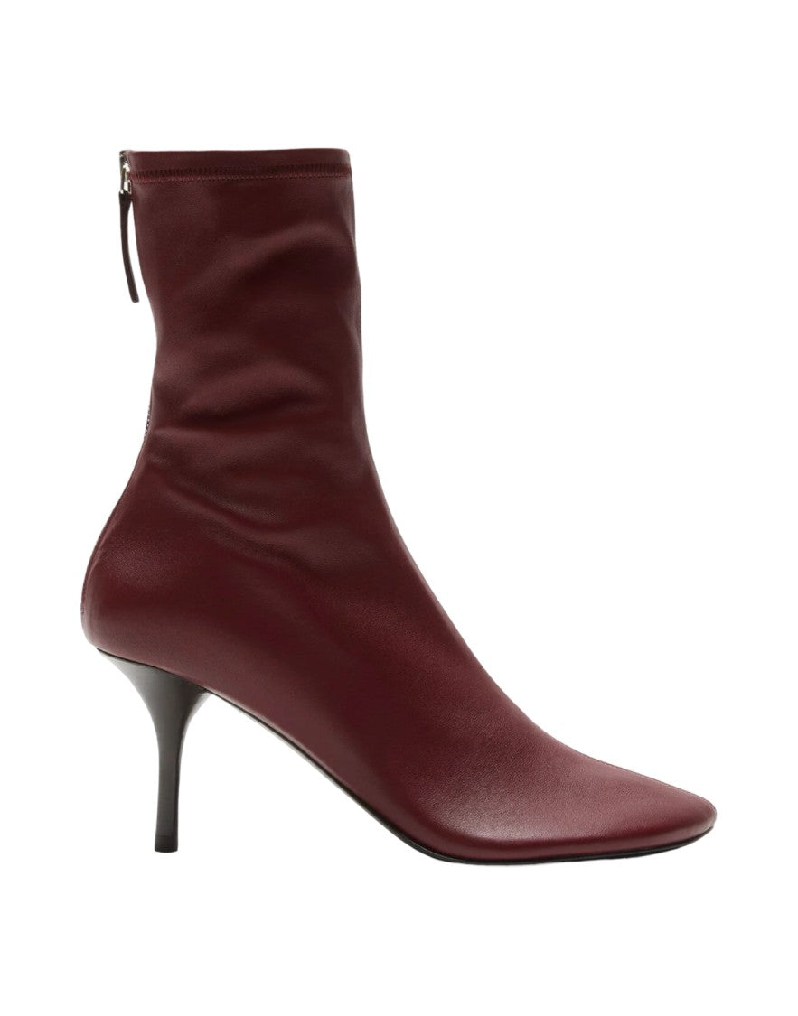 Acne Studios Pointed Toe Burgundy Leather Ankle Boot