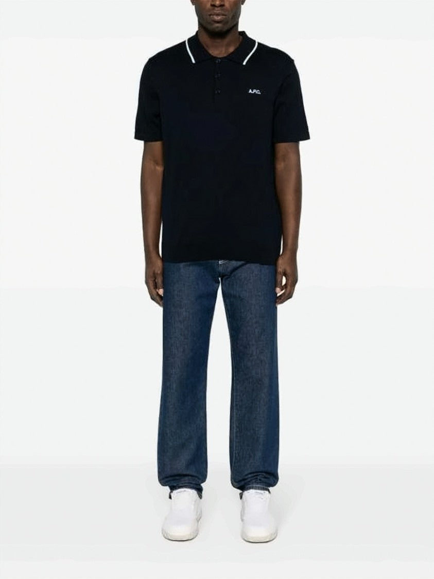A.P.C. Short-Sleeved Polo Shirt With Classic Collar And Embroidered Logo