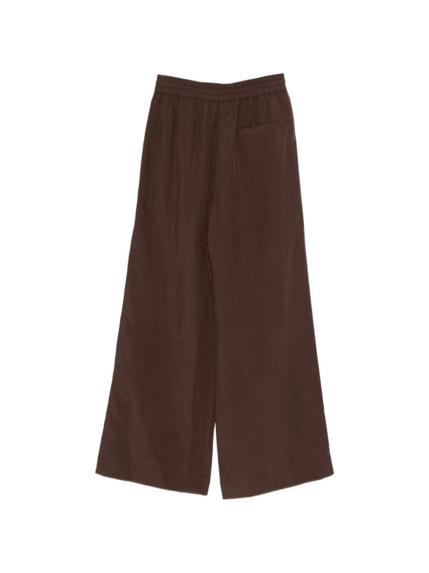 Liu Jo Brown Drawstring Back Pocket Wide-Leg Pants
