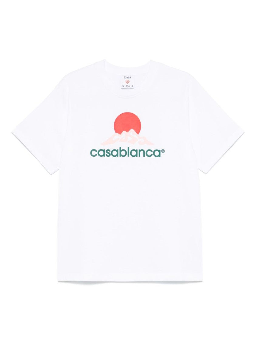 Casablanca Graphic Print Crew Neck T-Shirt With Straight Hem