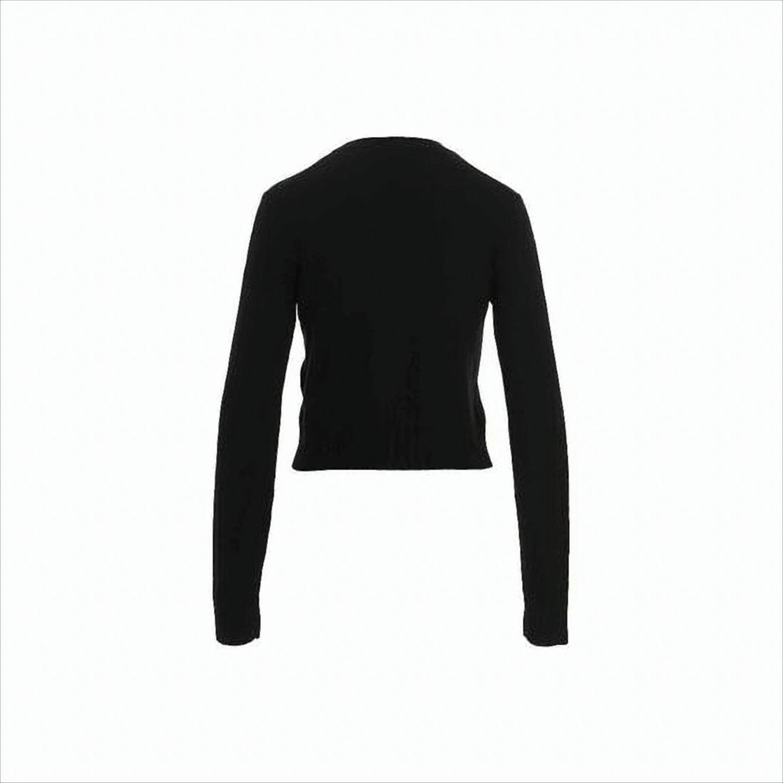 Jil Sander Fitted Black Wool Sweater With Crew Neckline